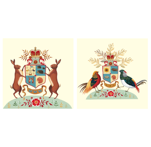 Pheasant and Hares Crest Set of 6 Cards