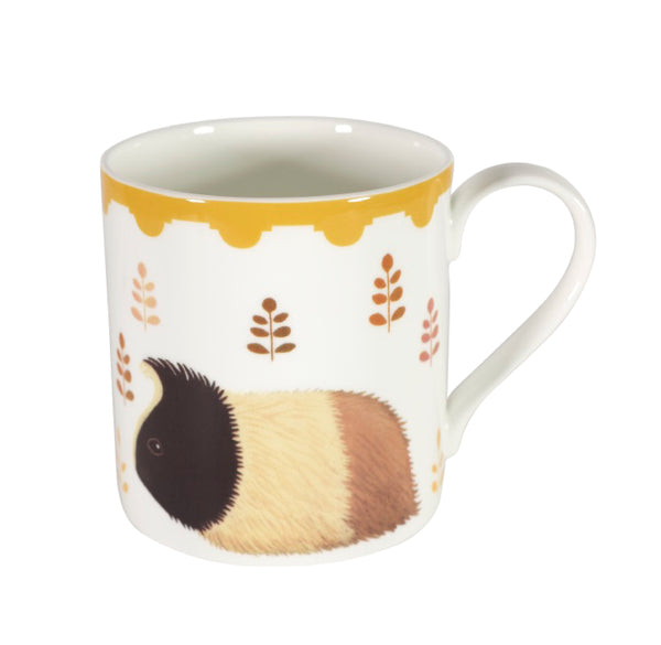Two-sided fine bone china mug depicting Guinevere the guinea pig on both sides