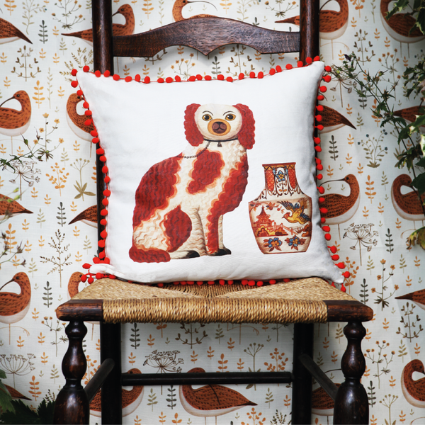 Limited Edition Pom Pom Staffordshire Spaniel Cushion