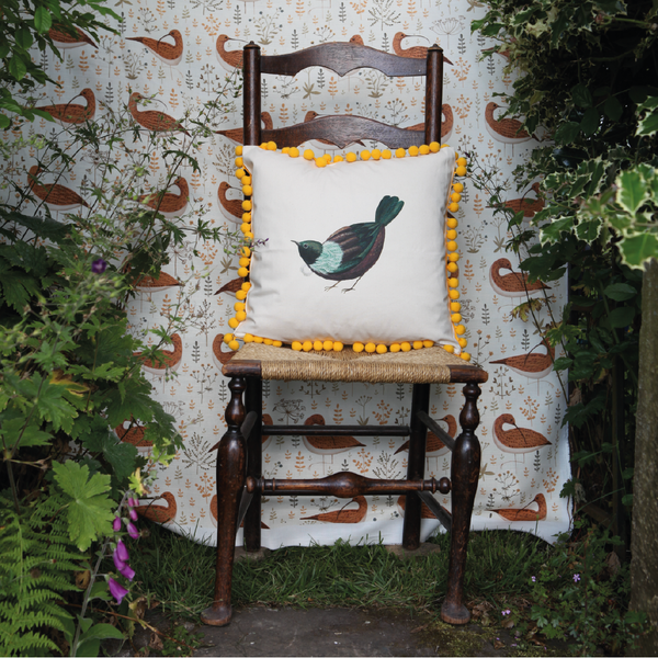 Limited Edition Tantalising Tui Pom Pom Cushion