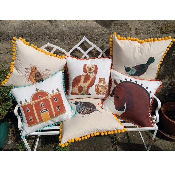 Limited Edition Pom Pom Staffordshire Spaniel Cushion