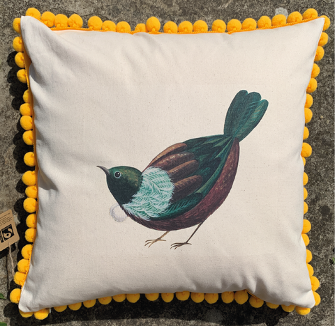 Limited Edition Tantalising Tui Pom Pom Cushion