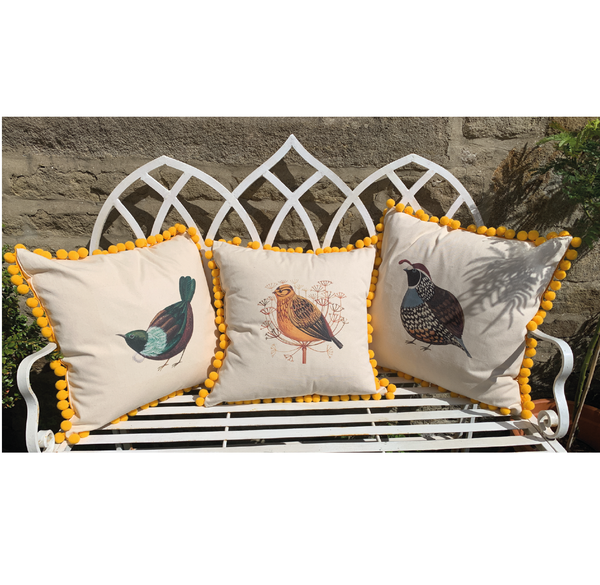 Limited Edition Tantalising Tui Pom Pom Cushion