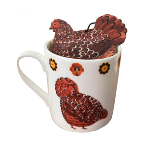 Keira & Claudia Clucking Mug and Decoration