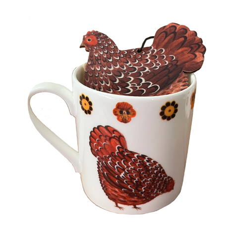 Keira & Claudia Clucking Mug and Decoration