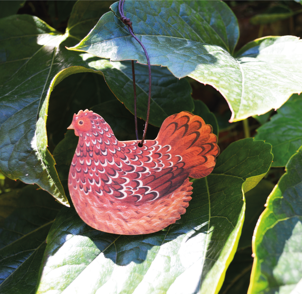 Dog & Dome Printed Hen Wooden Decoration