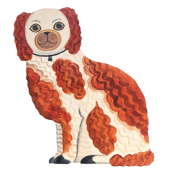 Jonathan & Jane Large Staffordshire Spaniel Pair Hand Painted by Catriona Hall