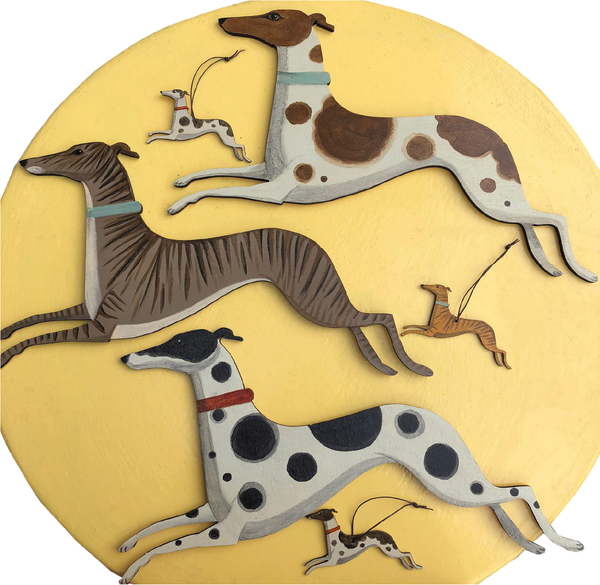 Large Dog Hand Painted by Catriona Hall
