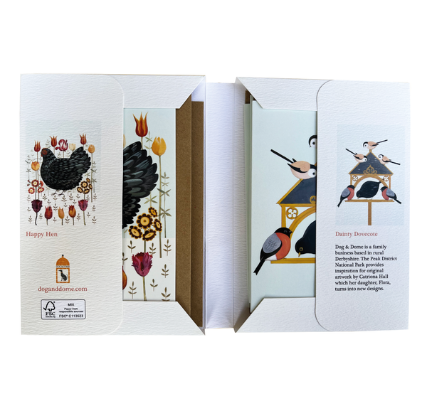 Dainty Dovecote and Happy Hen Set of 6 Notecards