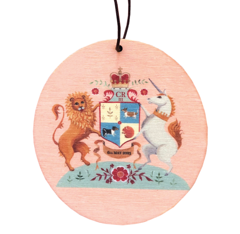 Coronation Crest Printed Wooden Decoration