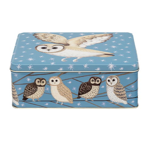 Owl Medium Rectangle Tin