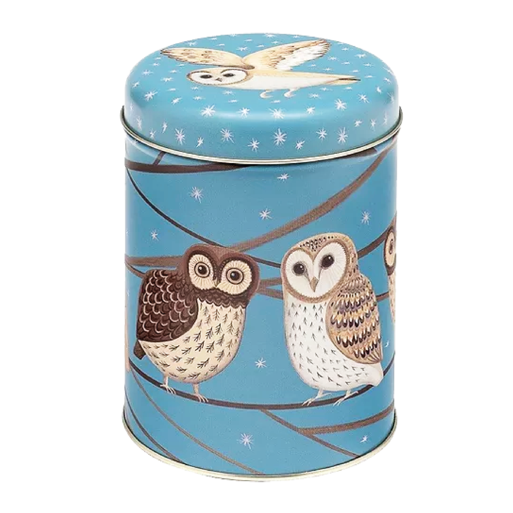 Owl Round Tin Caddy