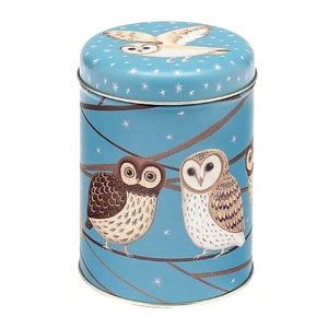 Owl Round Tin Caddy
