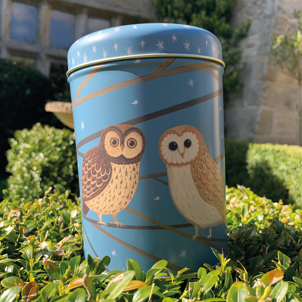 Owl Round Tin Caddy