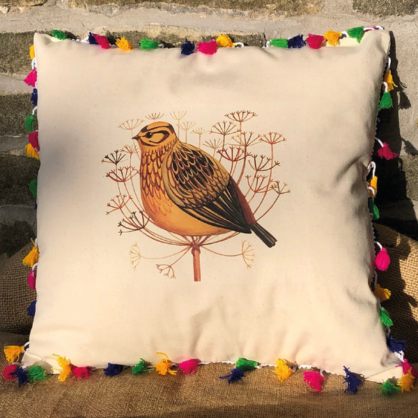Limited Edition Tasselled Mellow Yellowhammer Cushion
