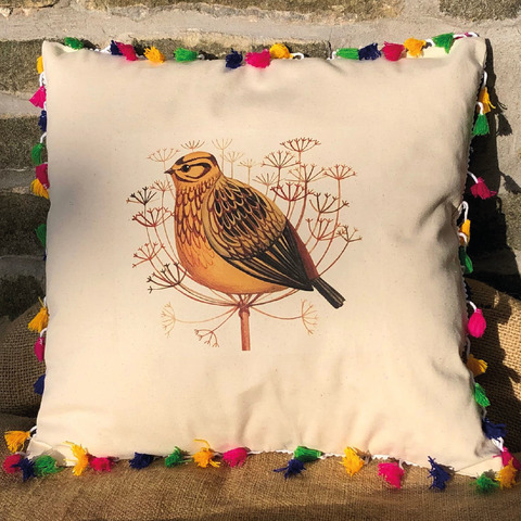 Limited Edition Tasselled Mellow Yellowhammer Cushion