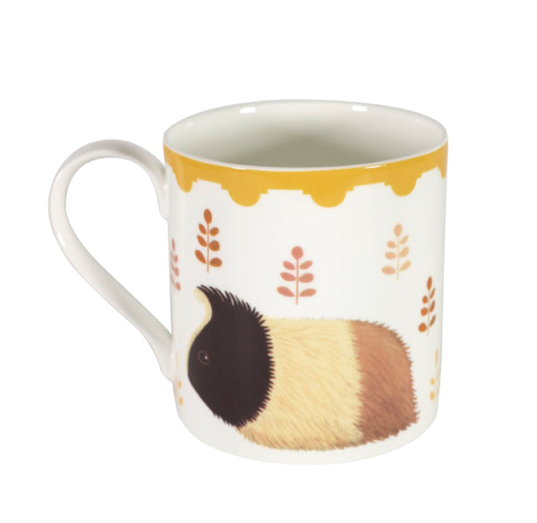 Two-sided fine bone china mug depicting Guinevere the guinea pig on both sides
