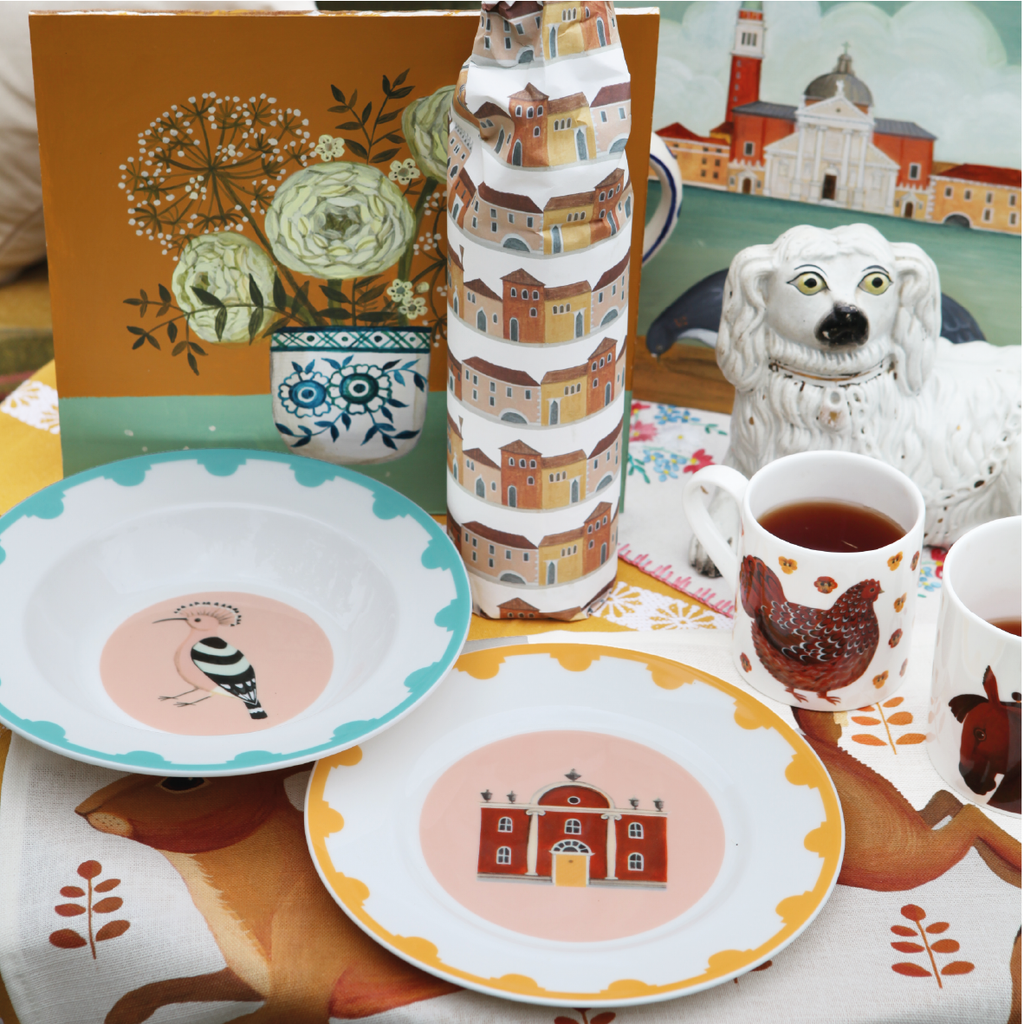 Set of Four Flora's Folly Plates | Dog & Dome