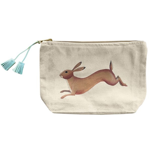 Hurrying Hare Wash Bag with Coloured Tassel