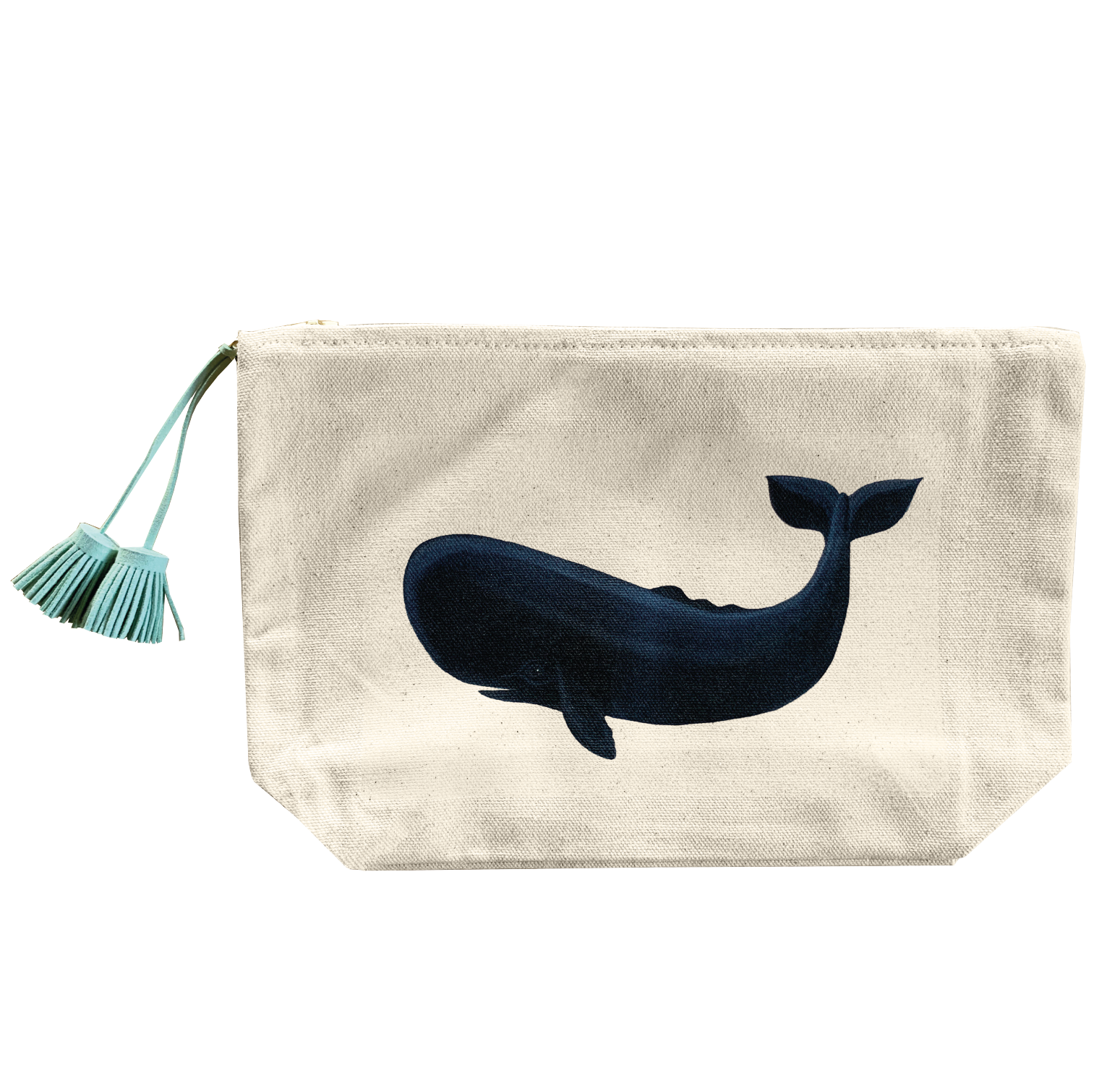 Wandering Whale Wash Bag with Coloured Tassel